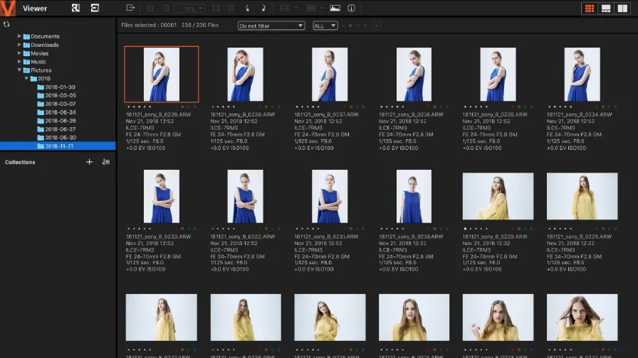Viewer-Modus in Imaging Edge Desktop zur effizienten Bildauswahl und -verwaltung auf dem Mac