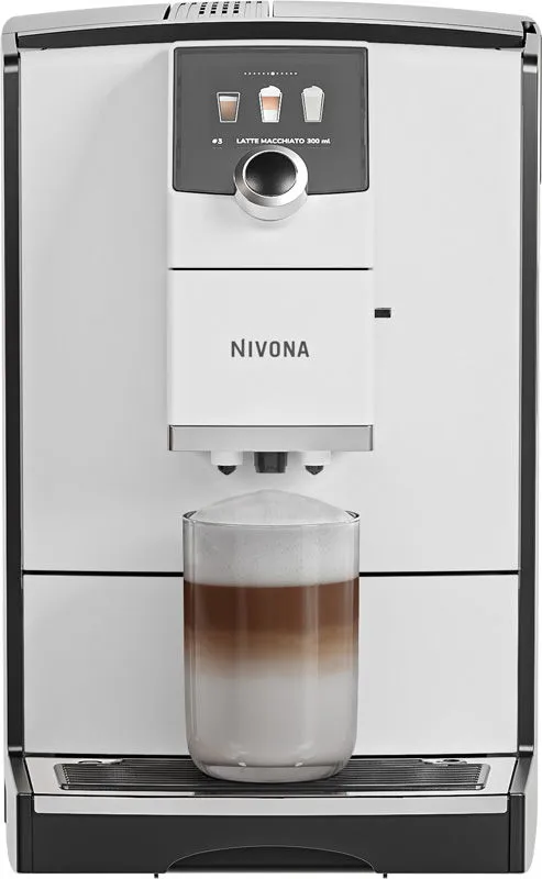 Vollautomatischer Kaffeevollautomat NICR 796 im schlichten, modernen Design in Weiß und Chrom