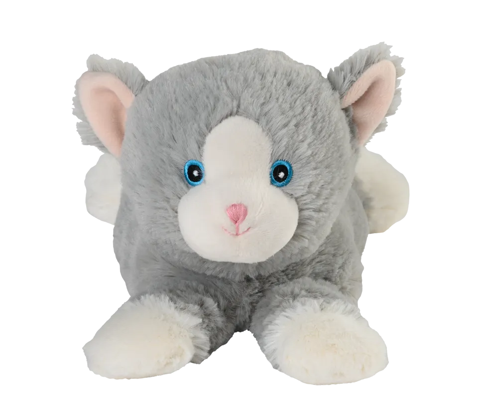 Warmies® Wärme-Kuscheltier MINIS Katze in grau, Frontalansicht