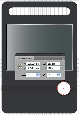 Weißer Kreis auf der rechten Seite des Illustrator DVD-Players