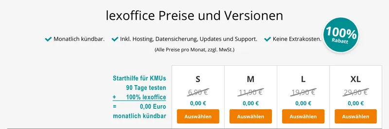 Werbebanner für lexoffice: 3 Monate gratis für KMUs und Gründer zum Start