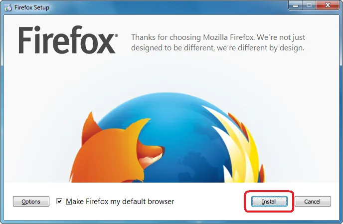 Windows Benutzerkontensteuerung Dialog für die Firefox-Installation