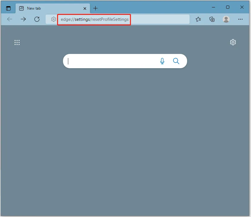 Zugriff auf die Einstellungen zum Zurücksetzen des Profils in Microsoft Edge