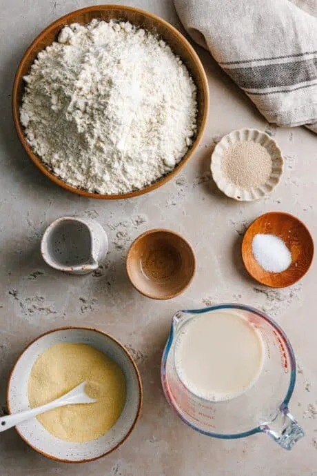 Zutaten für hausgemachte vegane böhmische Knödel