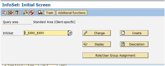 Zuweisung des InfoSets zu einer Benutzergruppe in SAP SQ02
