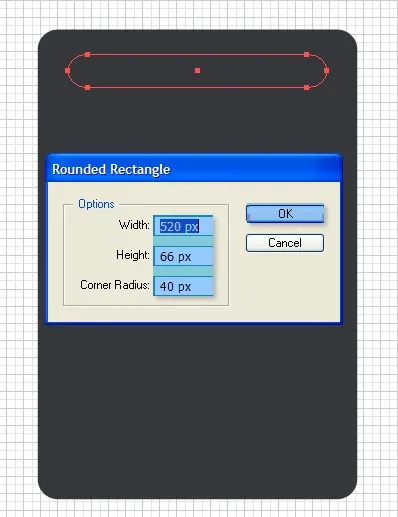 Zweites abgerundetes Rechteck für das Display des Illustrator DVD-Players