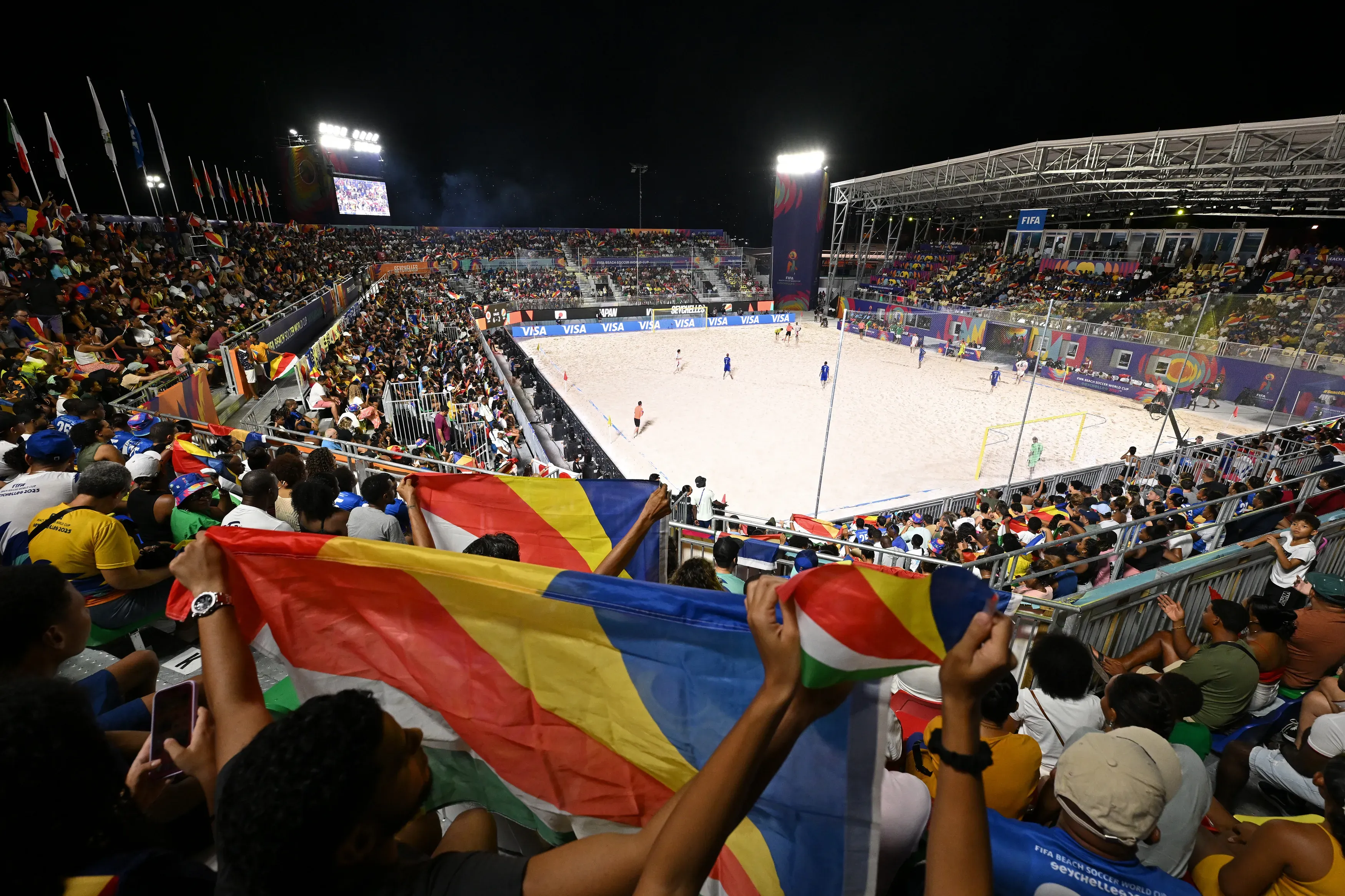 General view inside the stadium during the FIFA Beach Soccer World Cup Seychelles 2025