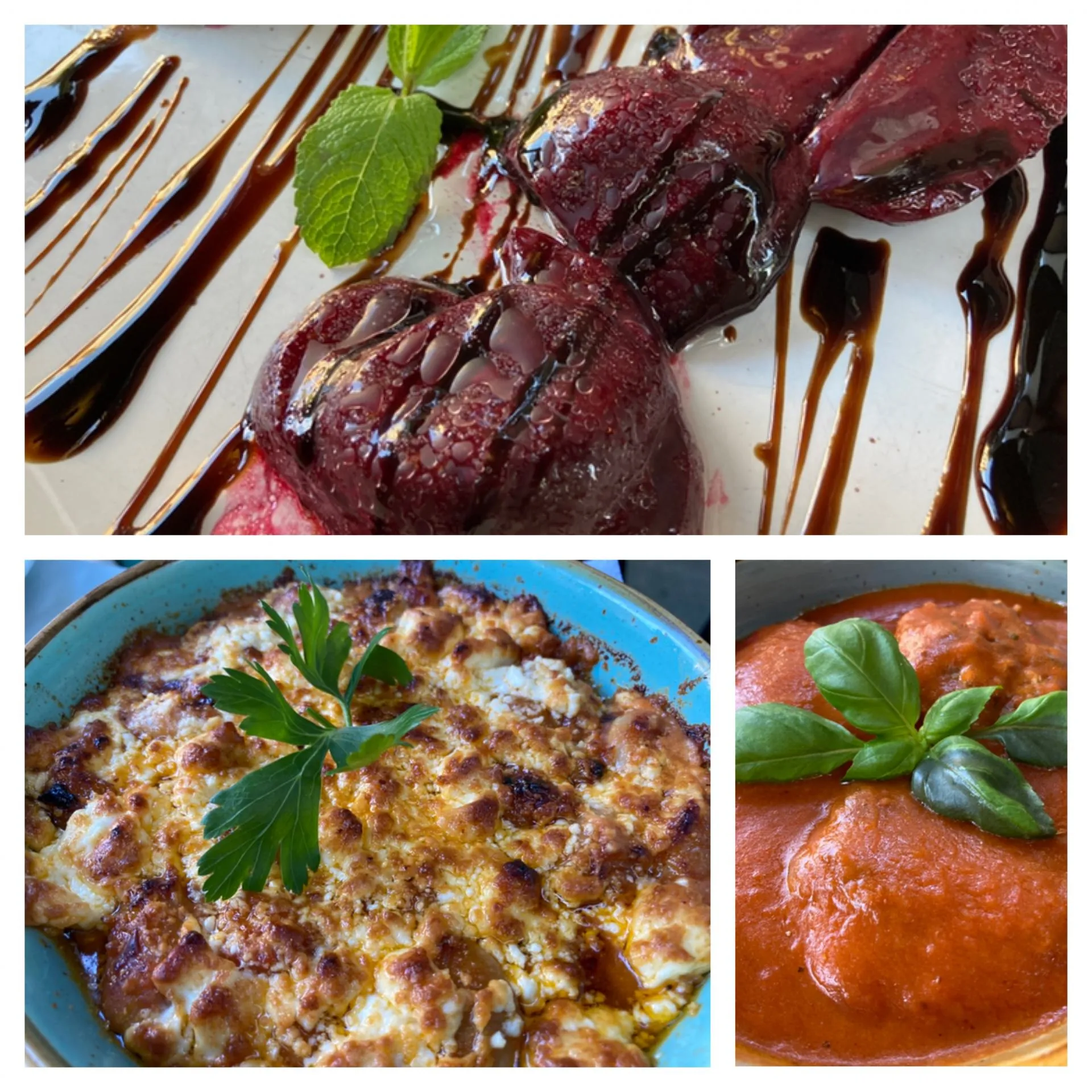 Vielfältige griechische Vorspeisen im Odyssia Essen.