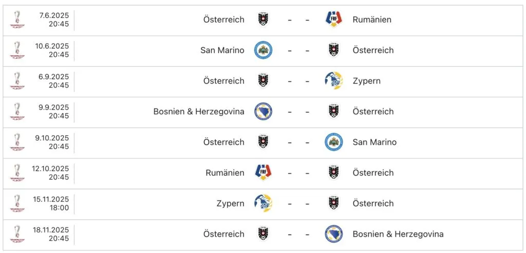 Wann ist das nächste Österreich ÖFB Länderspiel?