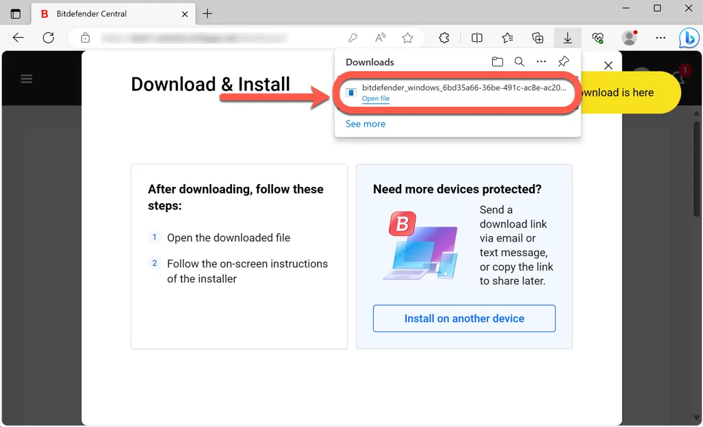 Bitdefender unter Windows installieren – Installationsdatei öffnen