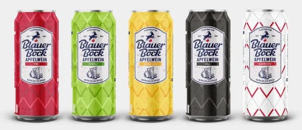 Blauer Bock Apfelwein Dosen im Sortiment