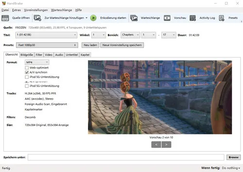 DVD ripper kostenlos - HandBrake