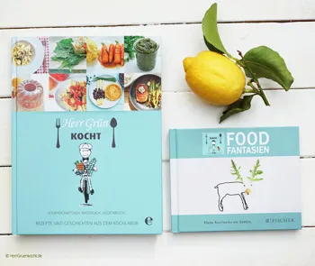 Ein Buchcover von Herrn Grün mit dem Titel "Herr Grün kocht Buch"