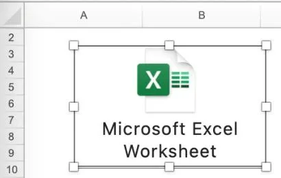 Eingebettetes Excel-Objekt als Symbol in einer Arbeitsmappe