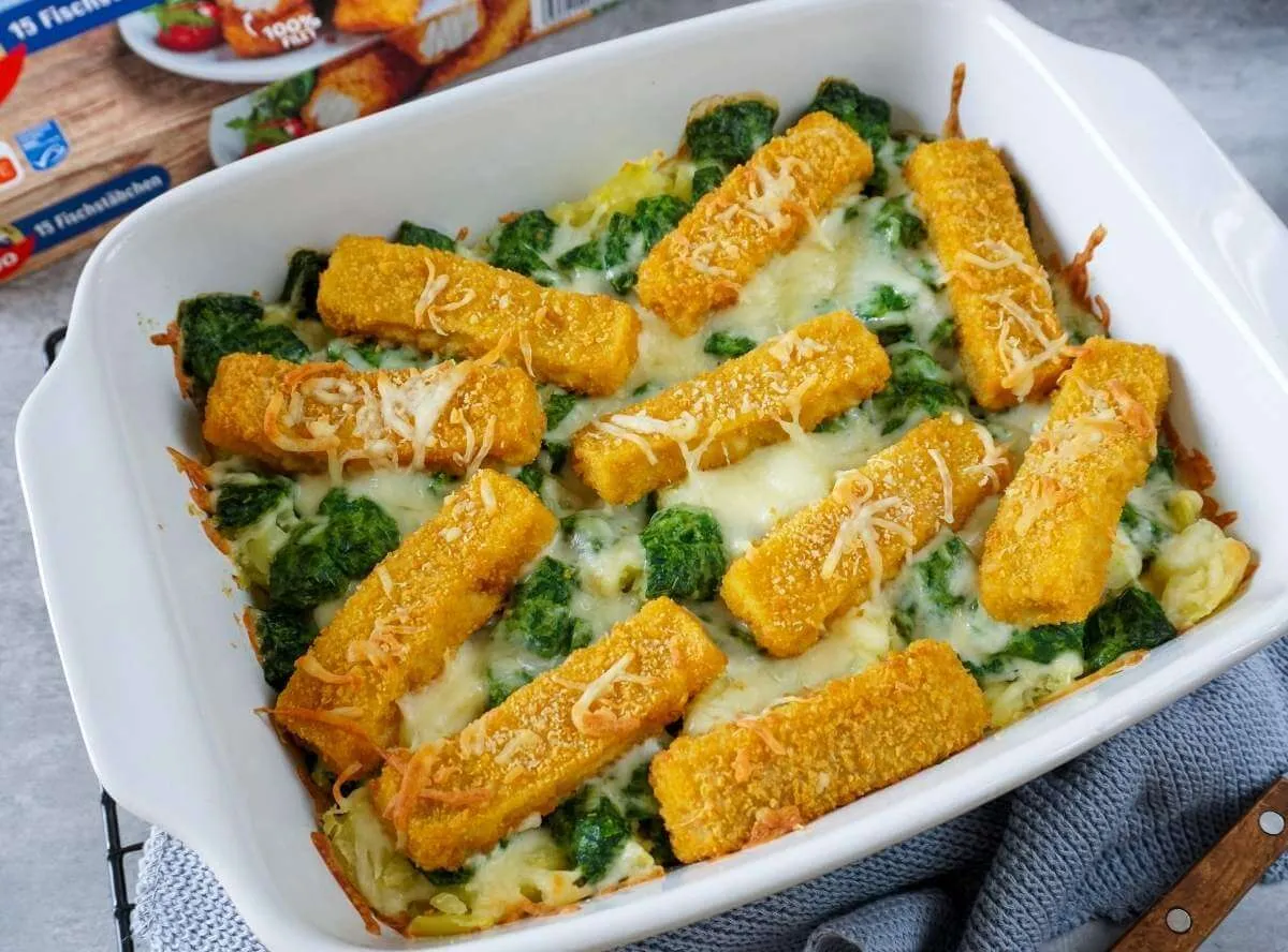 Fischstäbchen-Auflauf für Kinder
