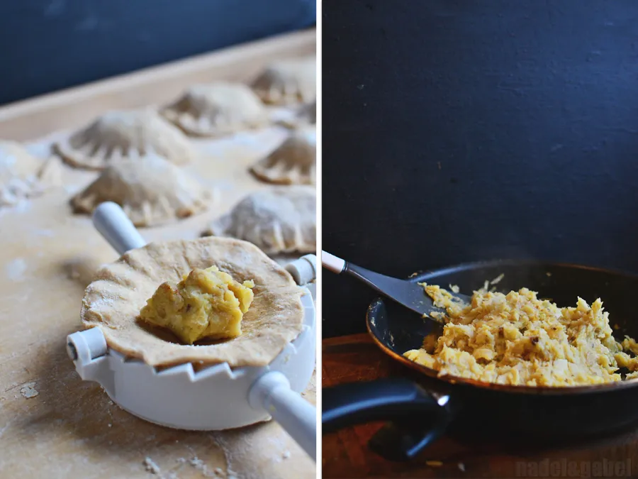 Handgemachte Pierogi vor dem Kochen