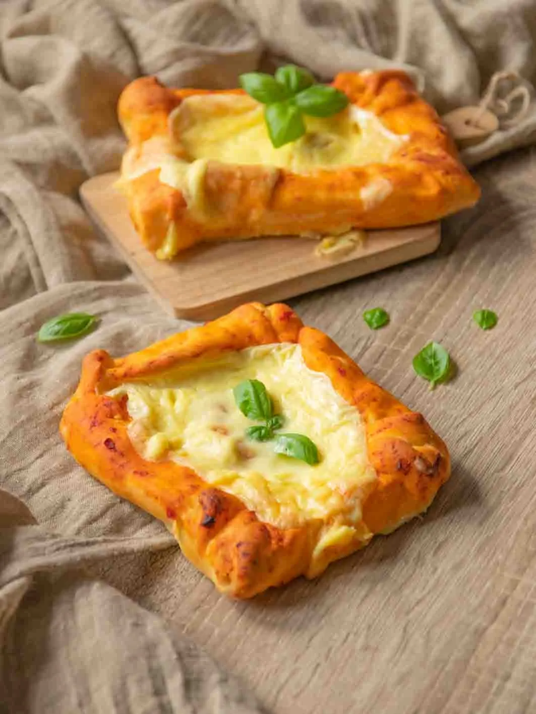 Kalorienarme Pizza im Käsefondue Stil