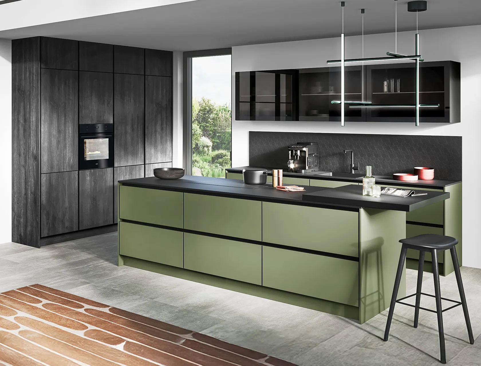 Loftküche mit Kücheninsel