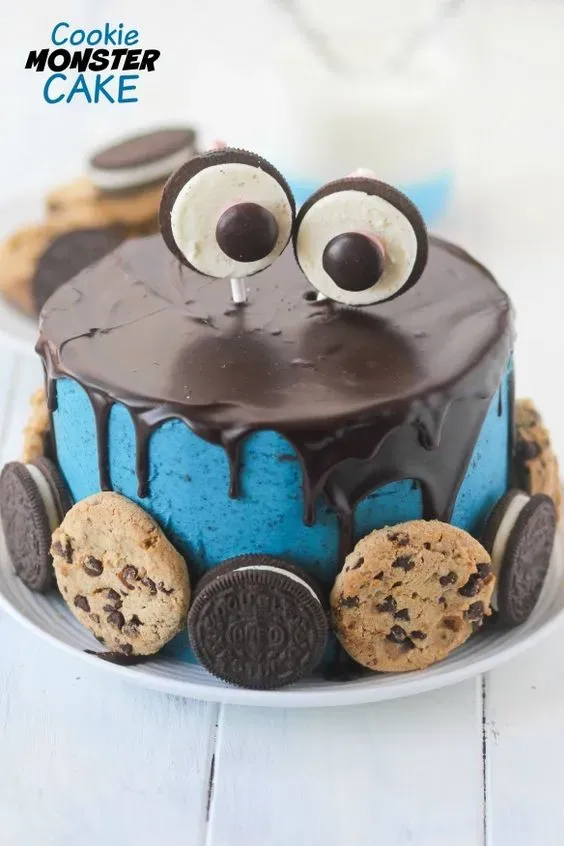 Lustiger Cookie Monster Geburtstagskuchen