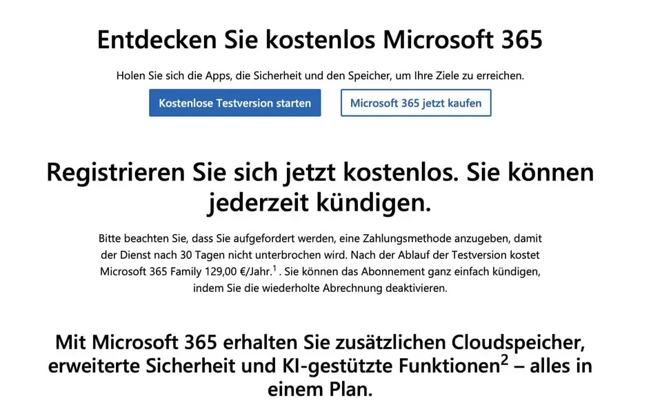Microsoft 365 kostenlos testen