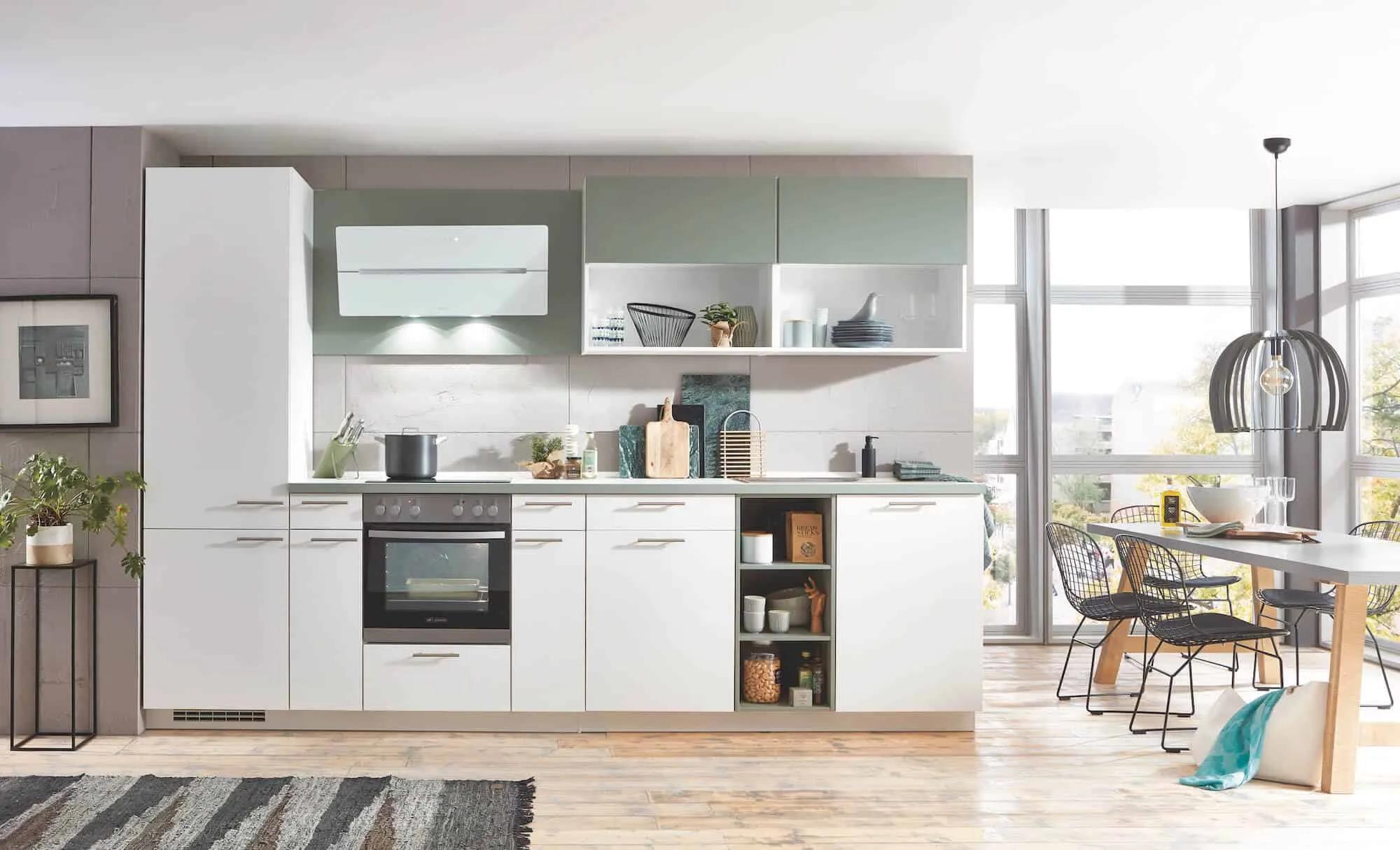 Nobilia moderne Küchenzeile Alpinweiß