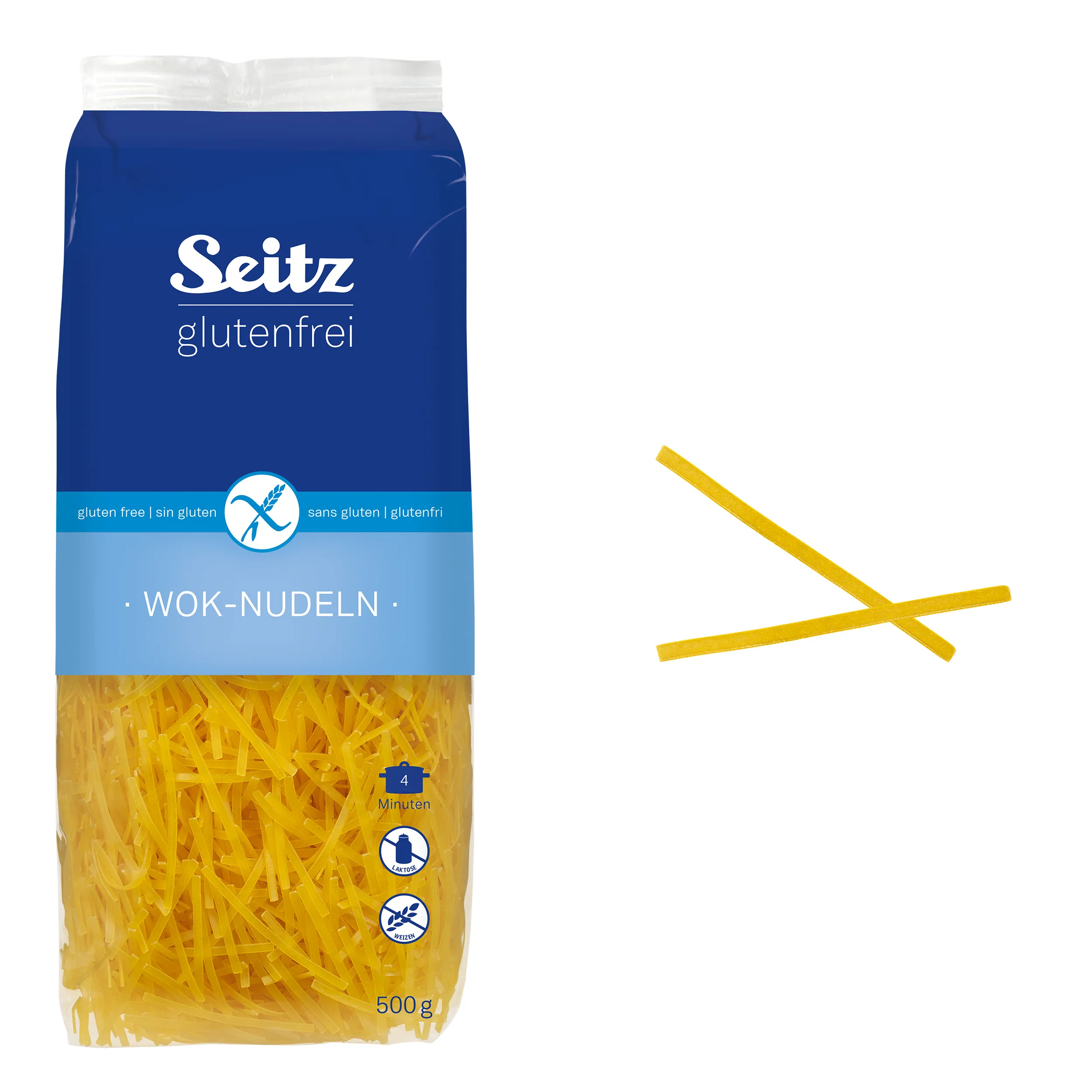 Packung glutenfreie Wok-Nudeln von Seitz