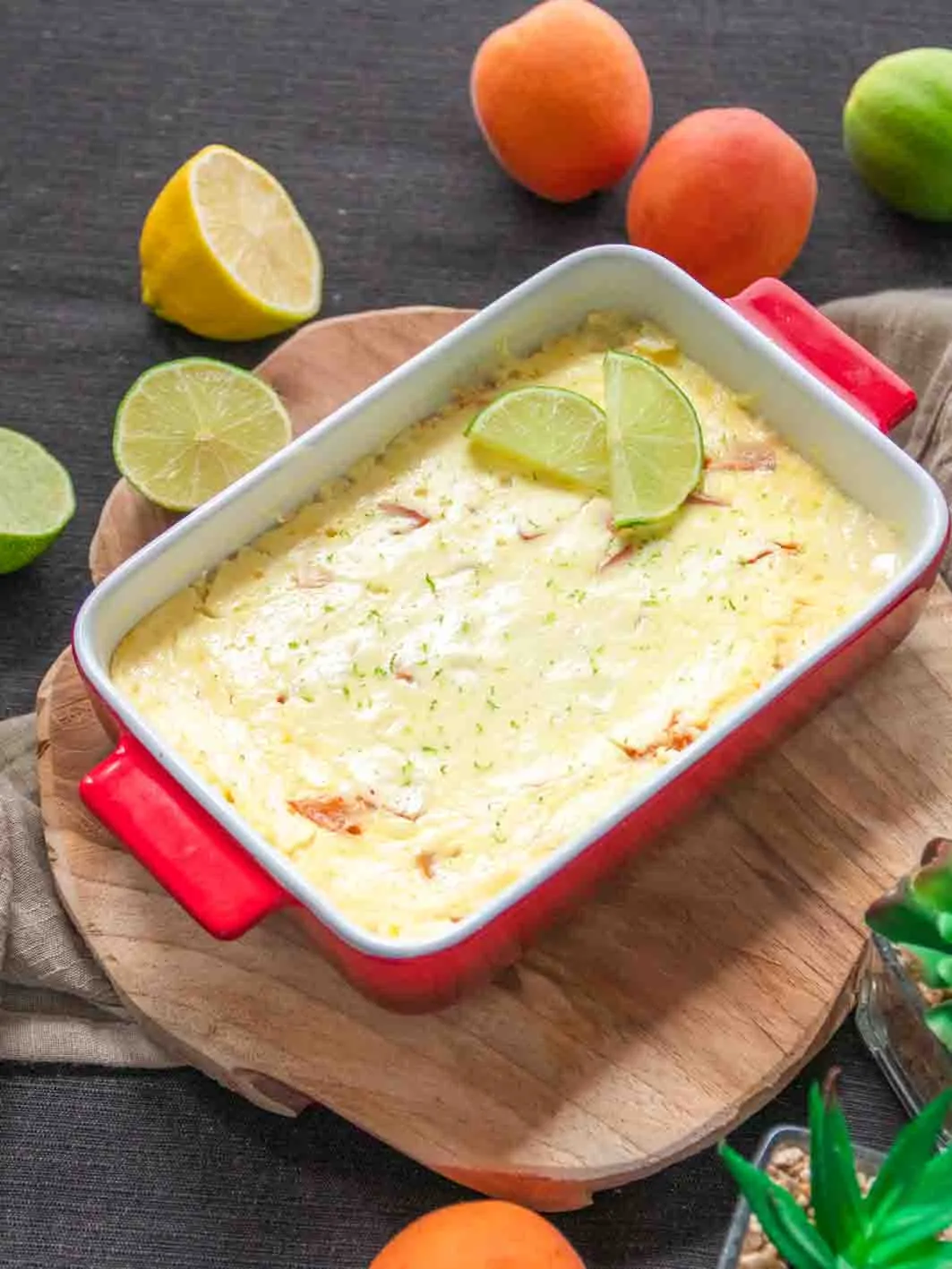 Quarkauflauf mit Zitrone und Limette