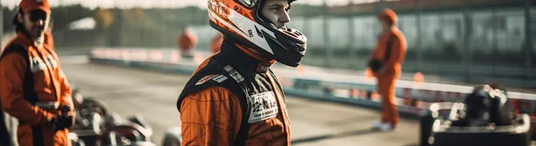 Rennfahrer auf einem Motocross-Motorrad