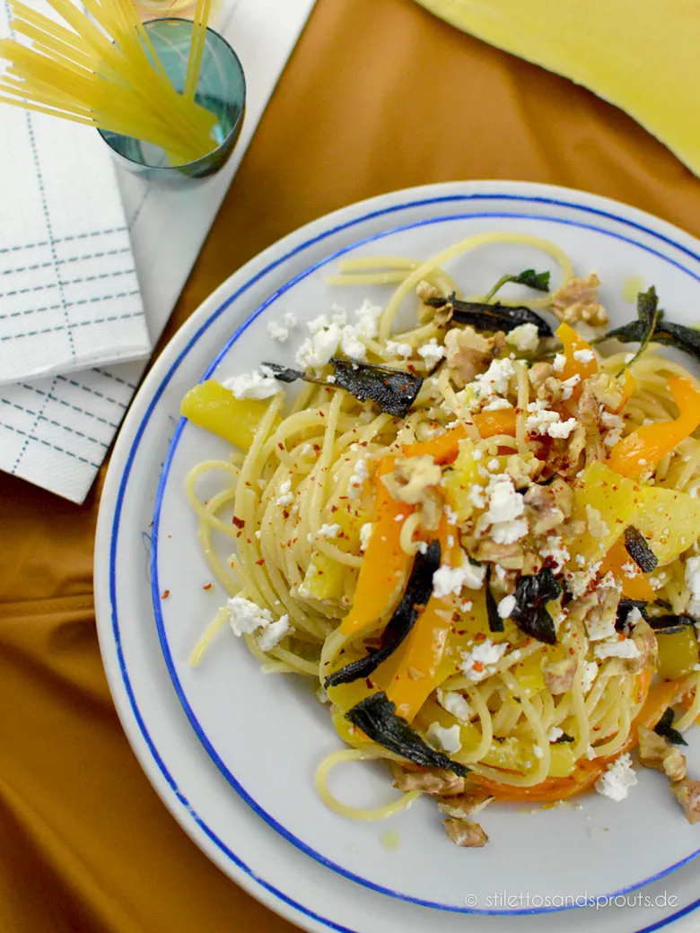 Roasted Butternut Pasta mit Feta