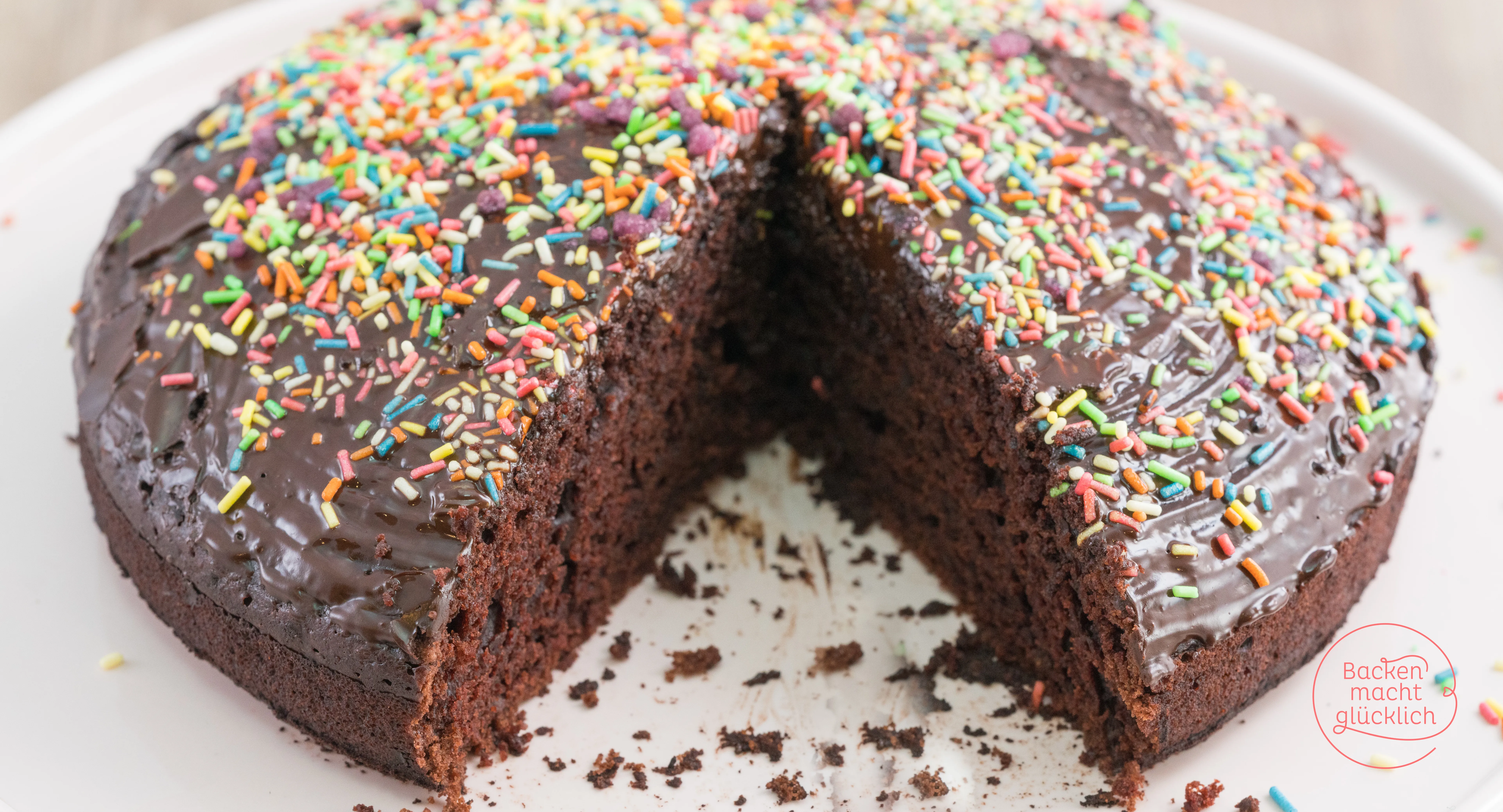 Saftiger veganer Schokoladenkuchen ohne Ei, Milch und Butter
