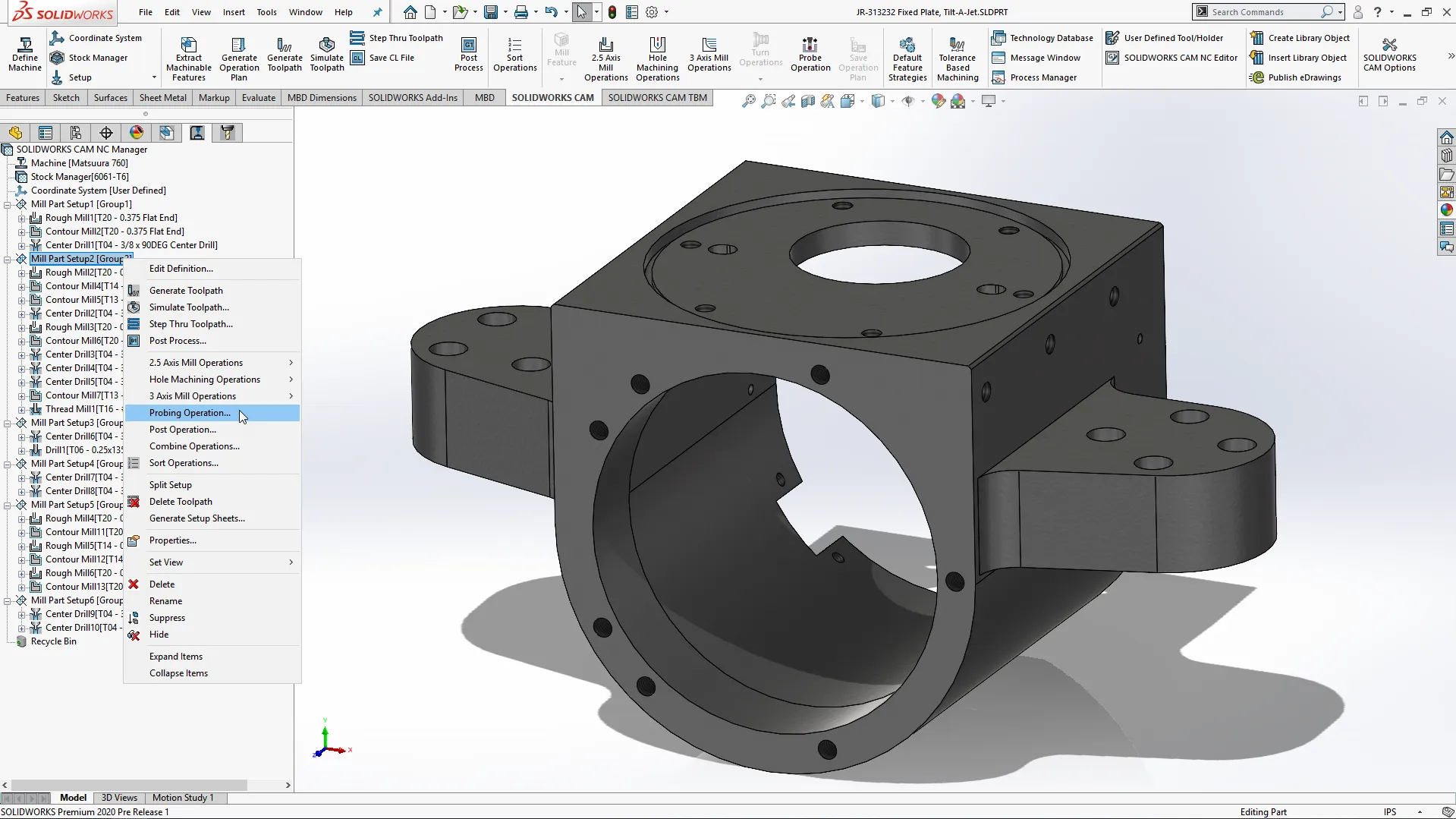 Screenshot von SOLIDWORKS CAM 2020