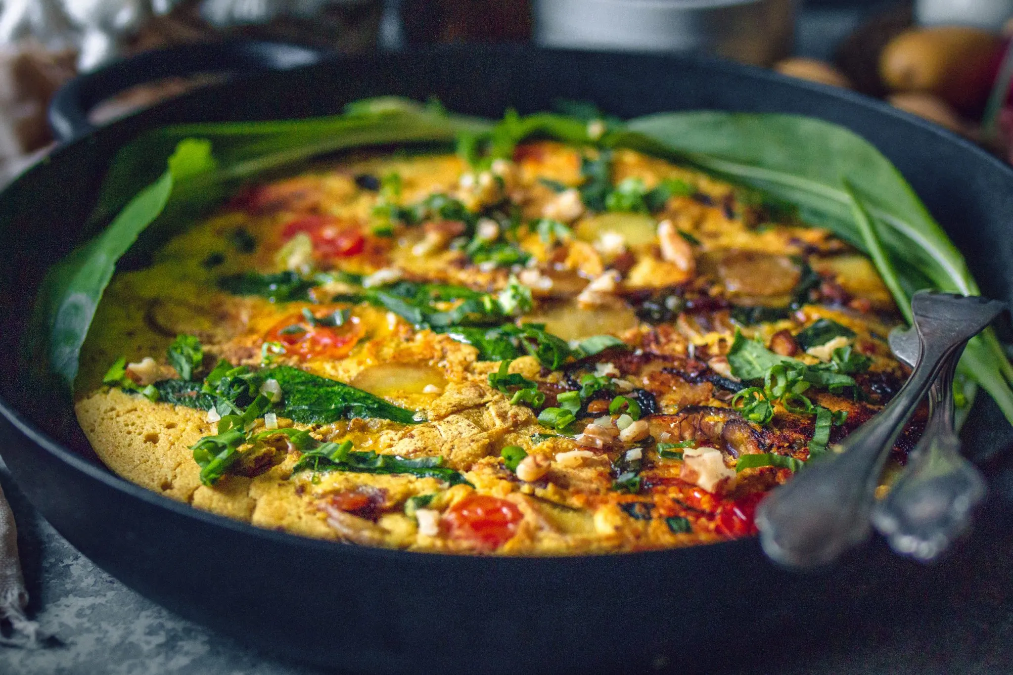 Vegane Bärlauch-Frittata