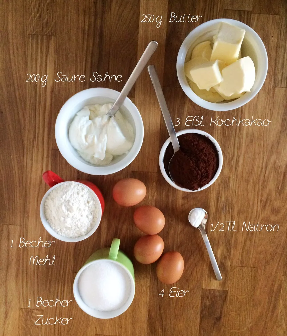 Alle Zutaten für den Geburtstagskuchen