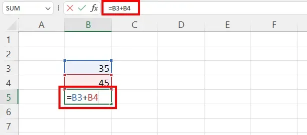 Alt text: Bearbeitungsleiste in Excel mit einer Formel