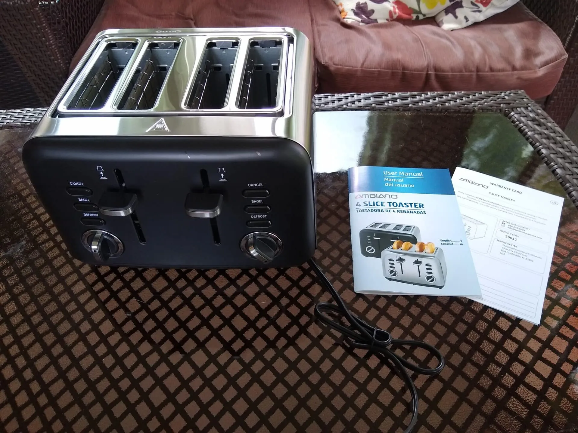 Ambiano 4-Schlitz-Toaster mit Bedienfeldern