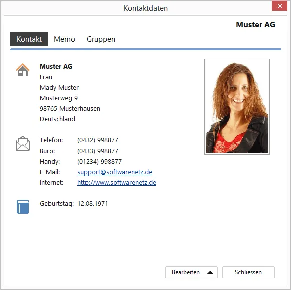 Animation des Kopierens und Einfügens von Adressen