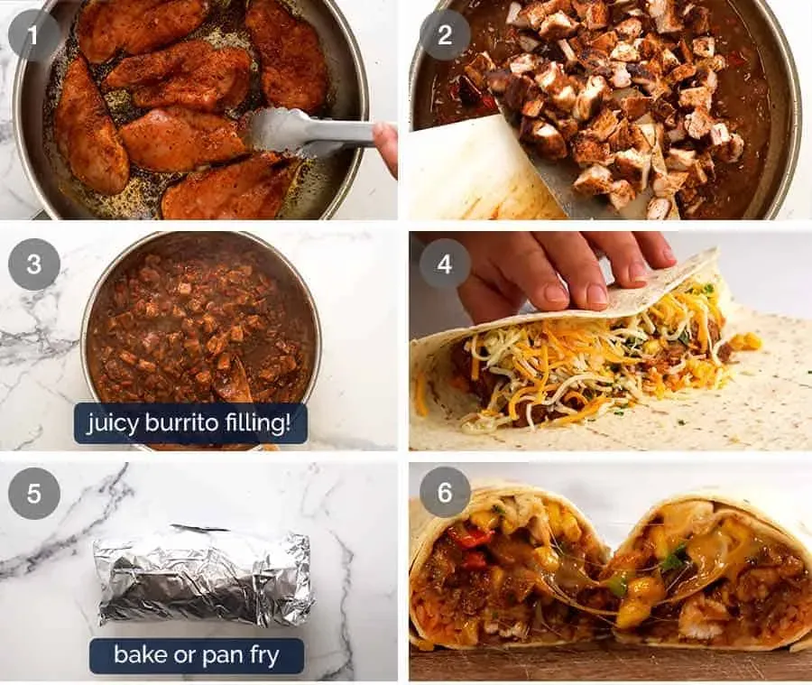Anleitung zur Zubereitung von Hähnchen Burrito