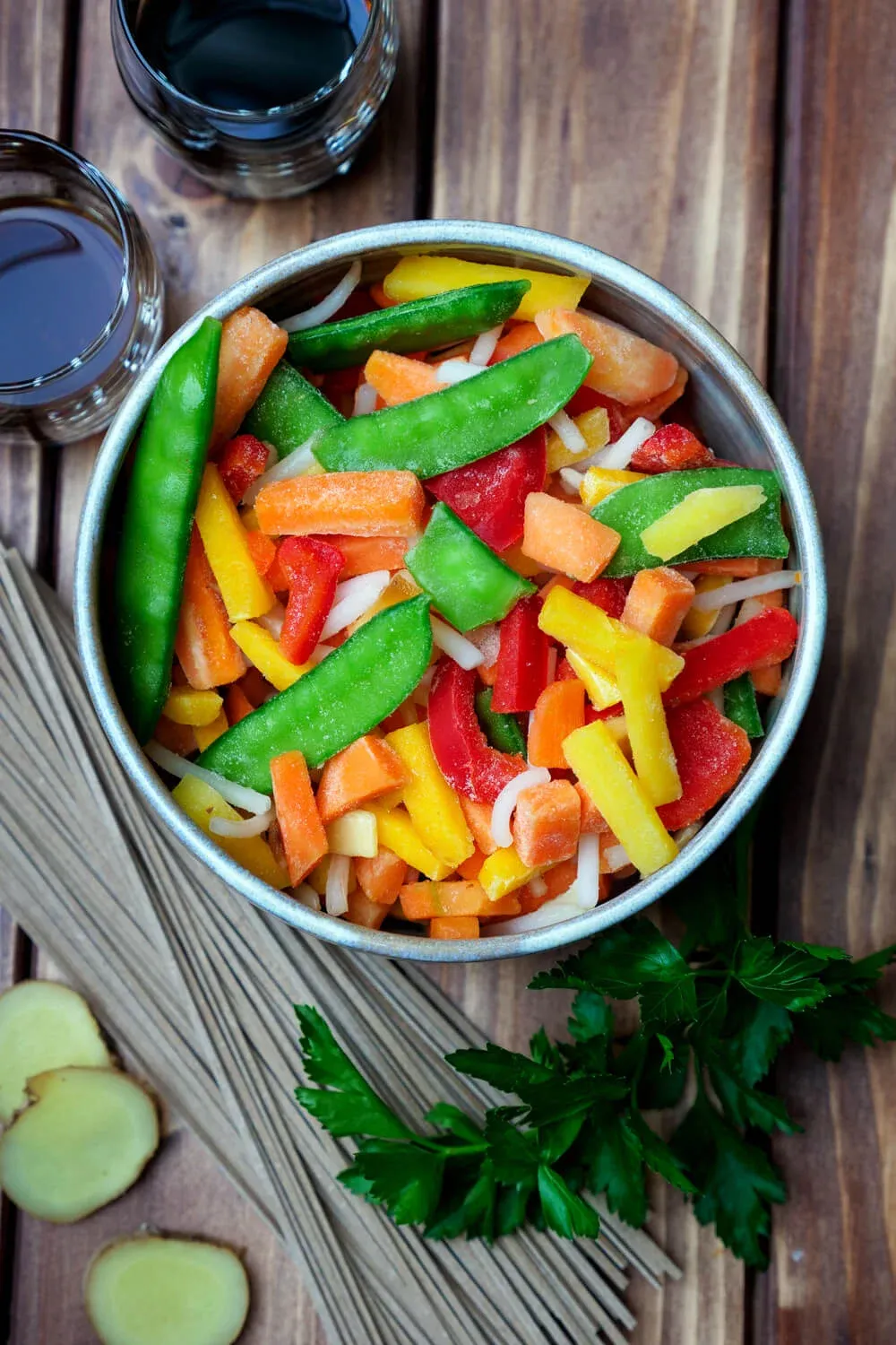 Asia-Gemüse TK mit Zuckerschoten, Paprika, Möhren