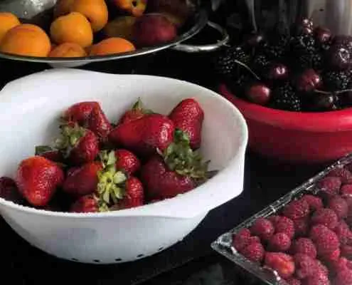 Auswahl an frischen Früchten für den Rumtopf