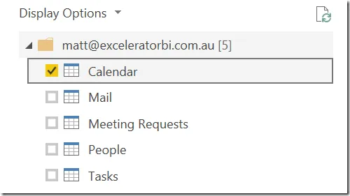 Auswahl des Kalender-Objekts in Power BI