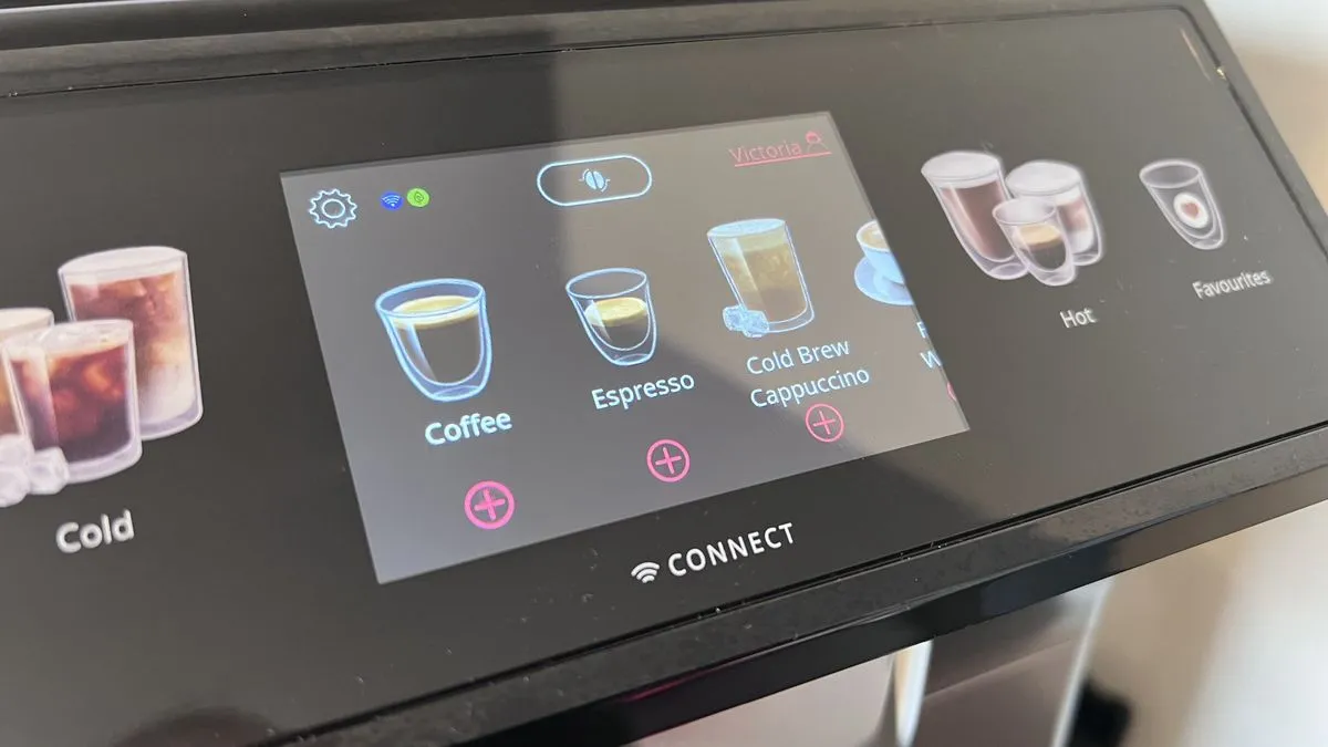 Bedienfeld und Display der De'Longhi Eletta Explore