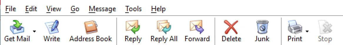 Benutzeroberfläche von Thunderbird 1.0 unter Windows XP