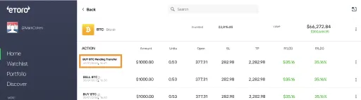 Bestätigung der Überweisungsanfrage
