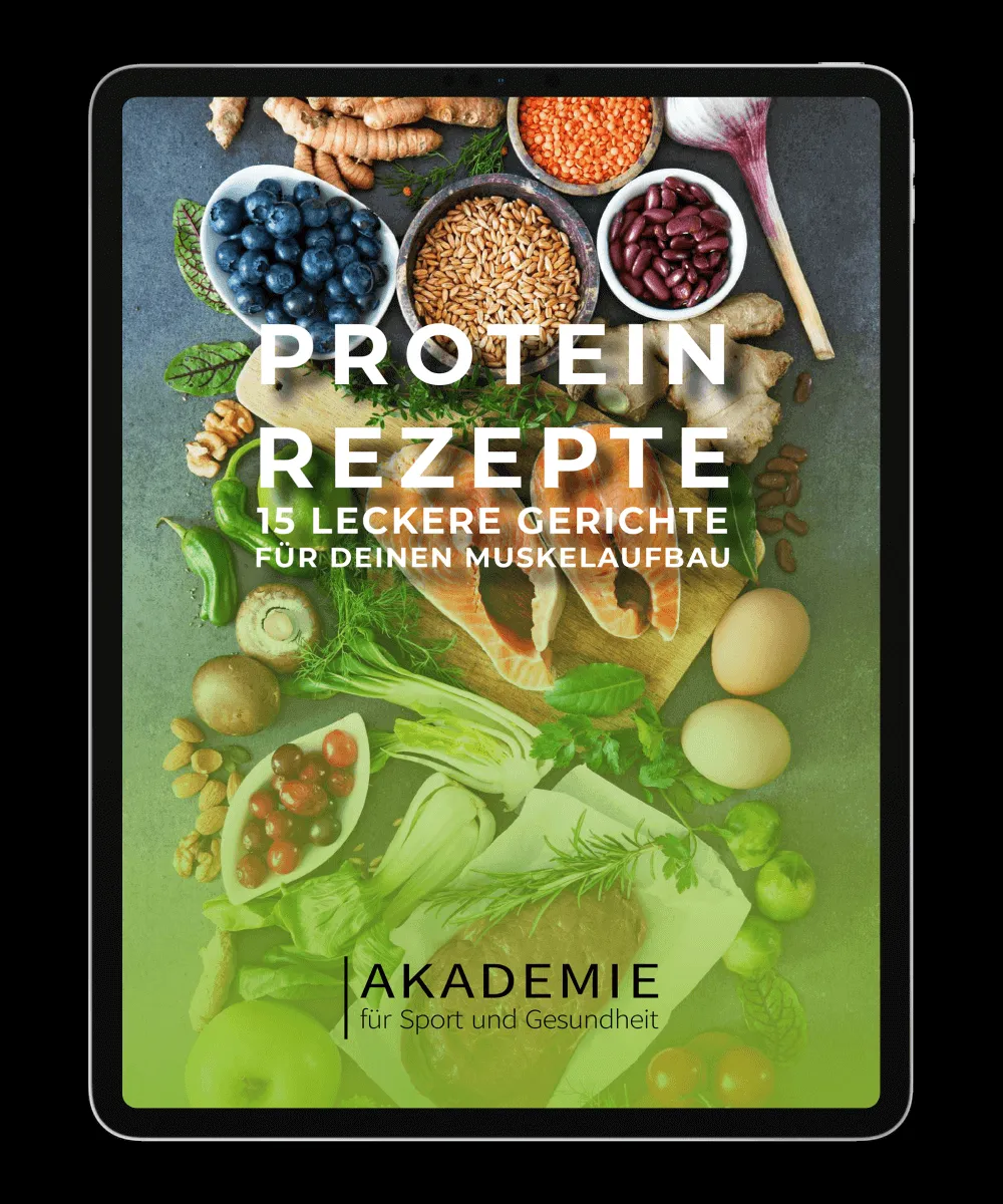 Buch-Mockup mit Protein-Rezepten zur Unterstützung der Sporternährung