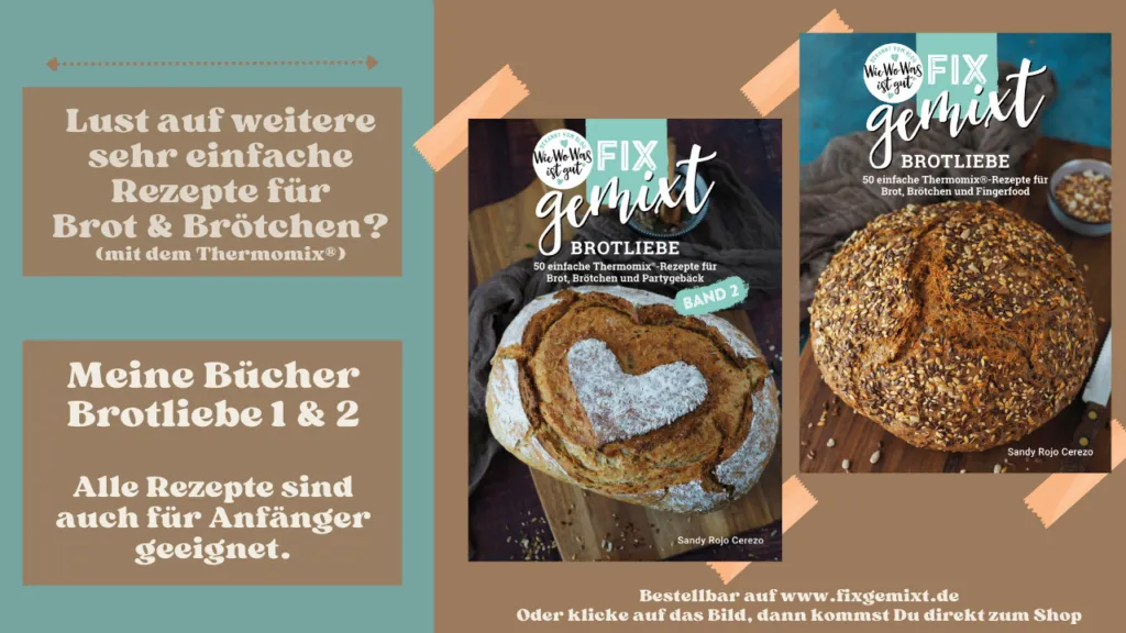 Bücher mit dem Titel "Brotliebe" und verschiedenen Brötchen