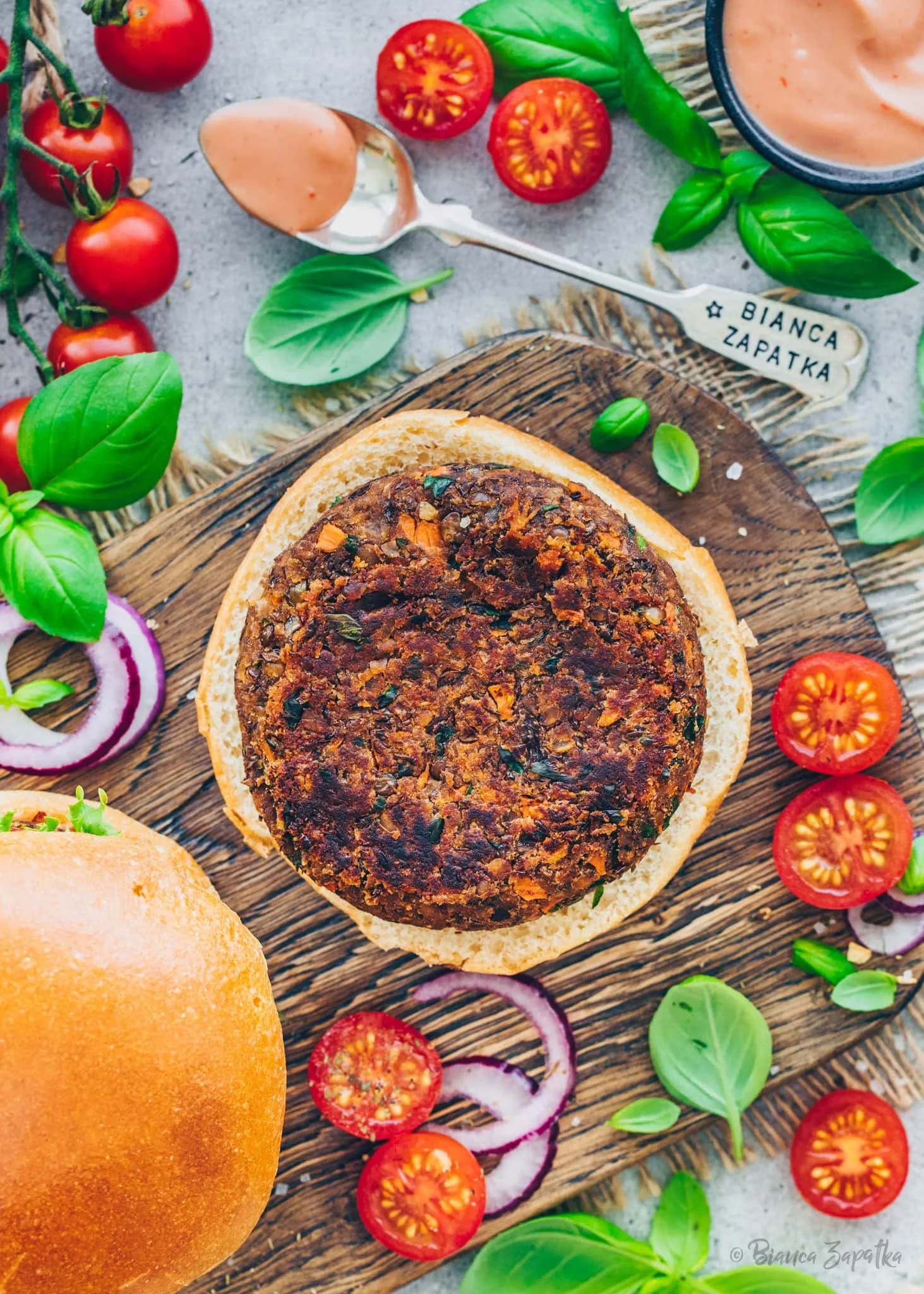 Burger-Patty aus Linsen ohne Fleisch