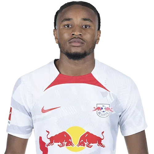 Christopher Nkunku bejubelt ein Tor für RB Leipzig