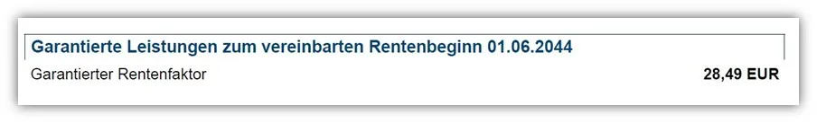 Continentale Rente Invest Direktversicherung RI-A0B0 Rentenfaktor