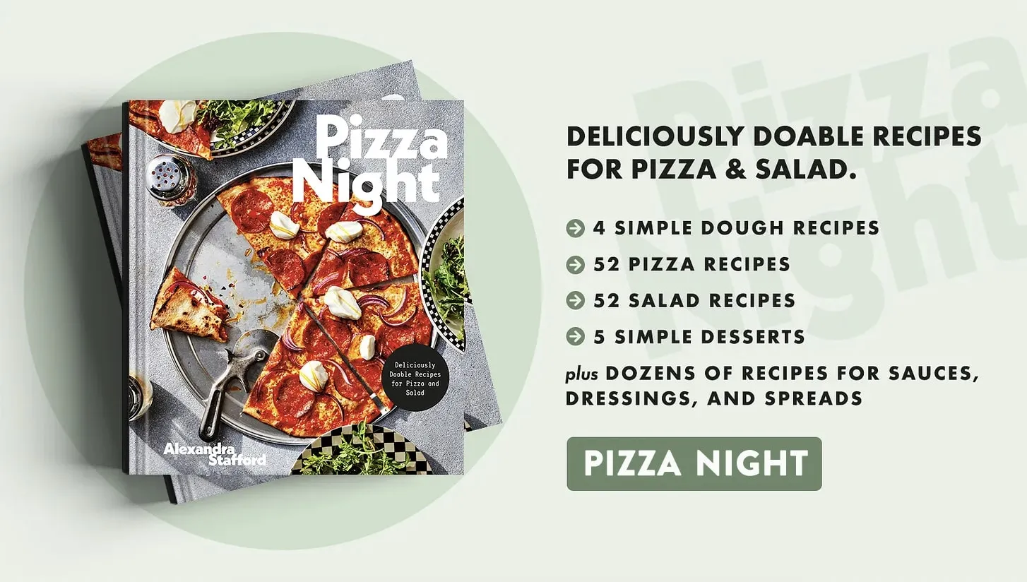 Cover des Kochbuchs 'Pizza Night' mit Rezepten für Pizza und Salat