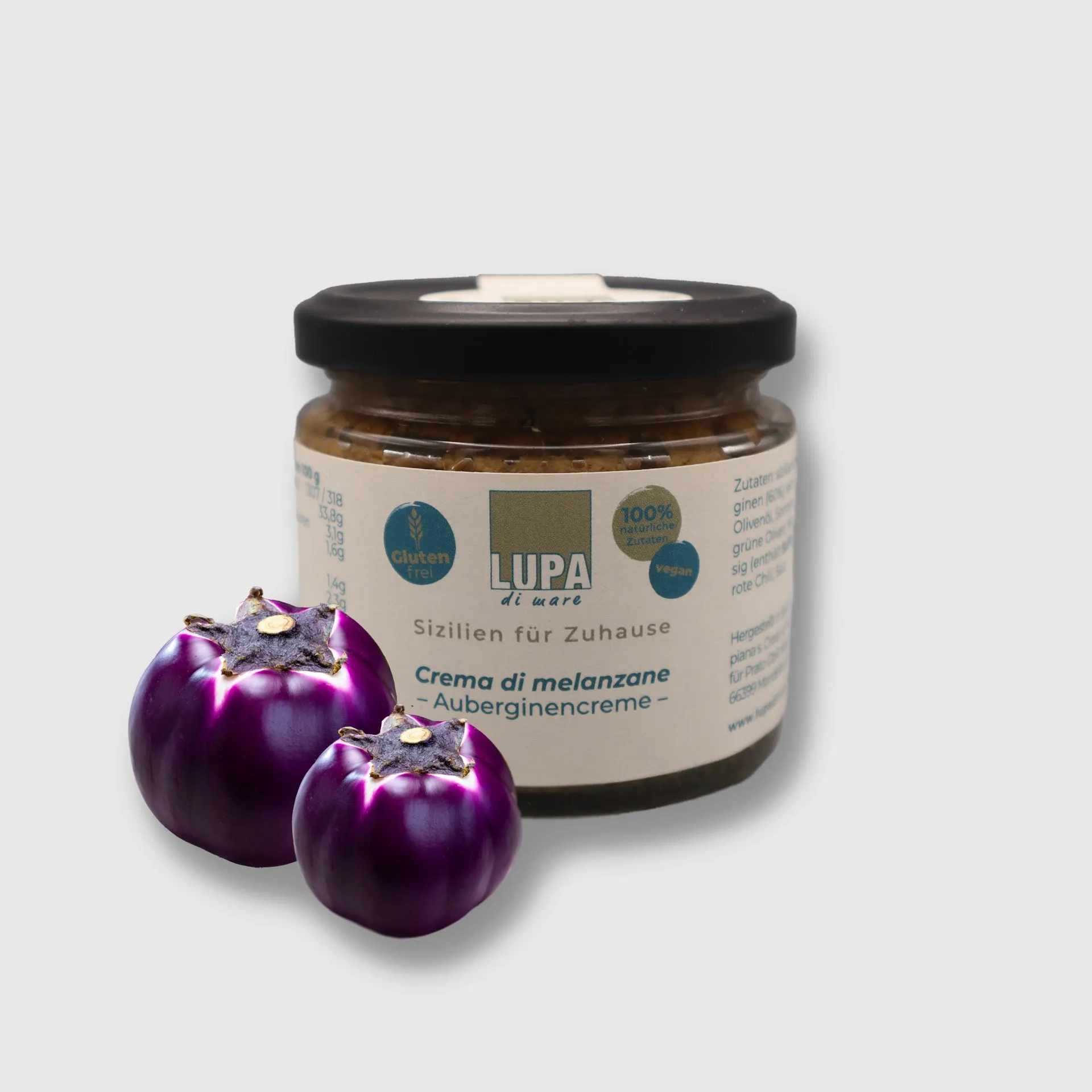 Crema di Melanzane aus Sizilien: Auberginencreme mit grünen Oliven und Chili